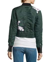 Elizabeth and James Ancel Long Sleeve Quilted Moto Jacket Green