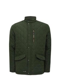 M&Co Trespass Argyle Quilted Jacket Olive Green M