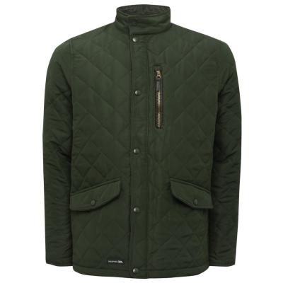 M&Co Trespass Argyle Quilted Jacket Olive Green M, $41 | M&Co | Lookastic