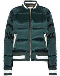 Facetasm Quilted Shell Down Bomber Jacket Emerald