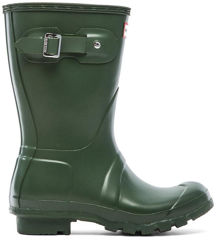 hunter green short rain boots