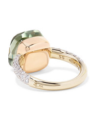 Pomellato Nudo 18 Karat Rose And White Gold Prasiolite And Diamond Ring