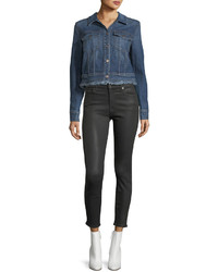 7 For All Mankind The Ankle Skinny Destroyed Jeans Wsequins