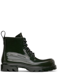 Dark Green Rubber Casual Boots