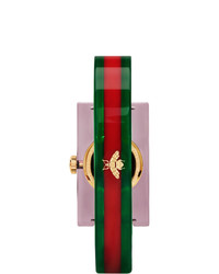 Gucci Red And Green Plexiglass Skeleton Watch