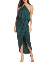 Dark Green Ruffle Evening Dress