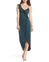 Shona Joy Luxe Asymmetrical Frill Maxi Dress