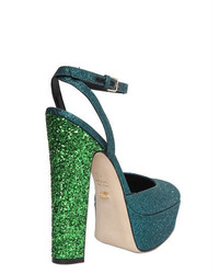 Sergio Rossi 140mm Crisscrossing Glittered Sandals