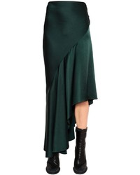 Dark Green Satin Skirt