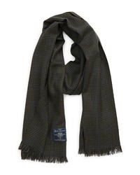 ZZDNU POLO Polo Houndstooth Merino Wool Scarf In Loden Check At Nordstrom