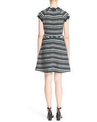 Tory Burch Norfolk Sequin Trim Tweed A Line Dress