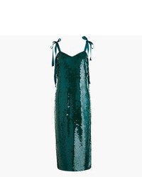 Dark Green Sequin Midi Dress