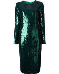 Dark Green Sequin Sheath Dress