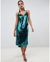 ASOS DESIGN All Over Sequin Midi Cami Dress