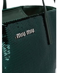 Miu Miu Logo Sequin Tote Bag