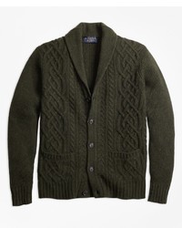 Brooks Brothers Brmar For Cable Shawl Collar Cardigan