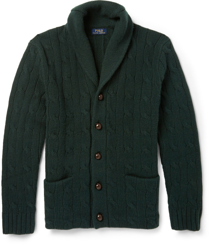 Polo Ralph Lauren Cable Knit Wool Shawl 