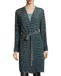 M Missoni Long Space Dyed Lurex Duster Teal