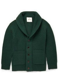 Ovadia Sons Ribbed Knit Wool Cardigan