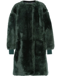 Chloé Shearling Coat Forest Green