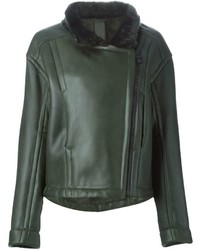Dark Green Shearling Jacket