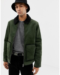 Dark Green Shearling Jacket
