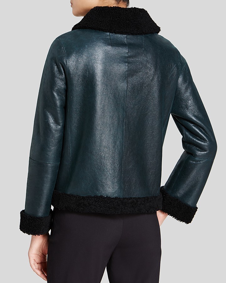 Tory Burch Color Block Trim Shearling Jacket, $1,595 | Bloomingdale's |  Lookastic