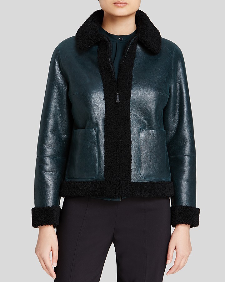 Tory Burch Color Block Trim Shearling Jacket, $1,595 | Bloomingdale's |  Lookastic