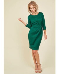 Modcloth Raise Some Wows Sheath Dress In Emerald In L