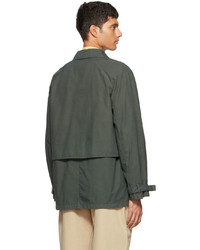 Lemaire Green Gabardine Storm Flap Jacket