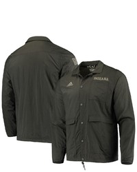 adidas Olive Indiana Hoosiers Salute To Service Full Snap Jacket