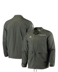 adidas Olive Miami Hurricanes Salute To Service Full Snap Jacket At Nordstrom