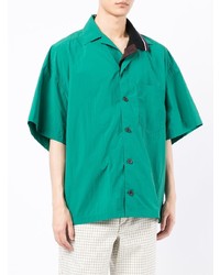 Kolor Contrast Collar Short Sleeve Shirt
