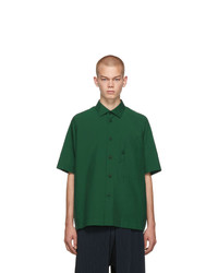 132 5. ISSEY MIYAKE Green Integrated Pocket Three Quarter Shirt