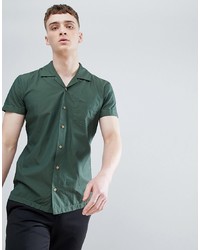 BOSS Revere Collar Shirt Sleeve Shirt In Khaki