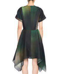 Kenzo Soft Flare Dress Short Sleeve Dress Olive