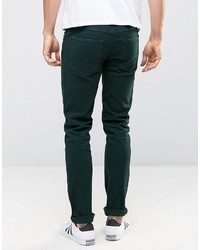 Farah Skinny Jeans In Green Stretch Twill