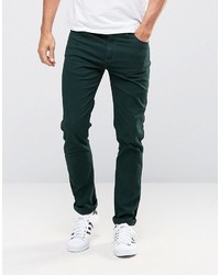 Farah Skinny Jeans In Green Stretch Twill
