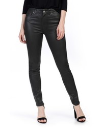 Paige Transcend Hoxton Coated High Waist Ankle Skinny Jeans