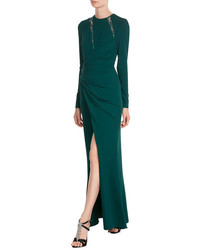 Elie Saab Draped Floor Length Gown With Lace