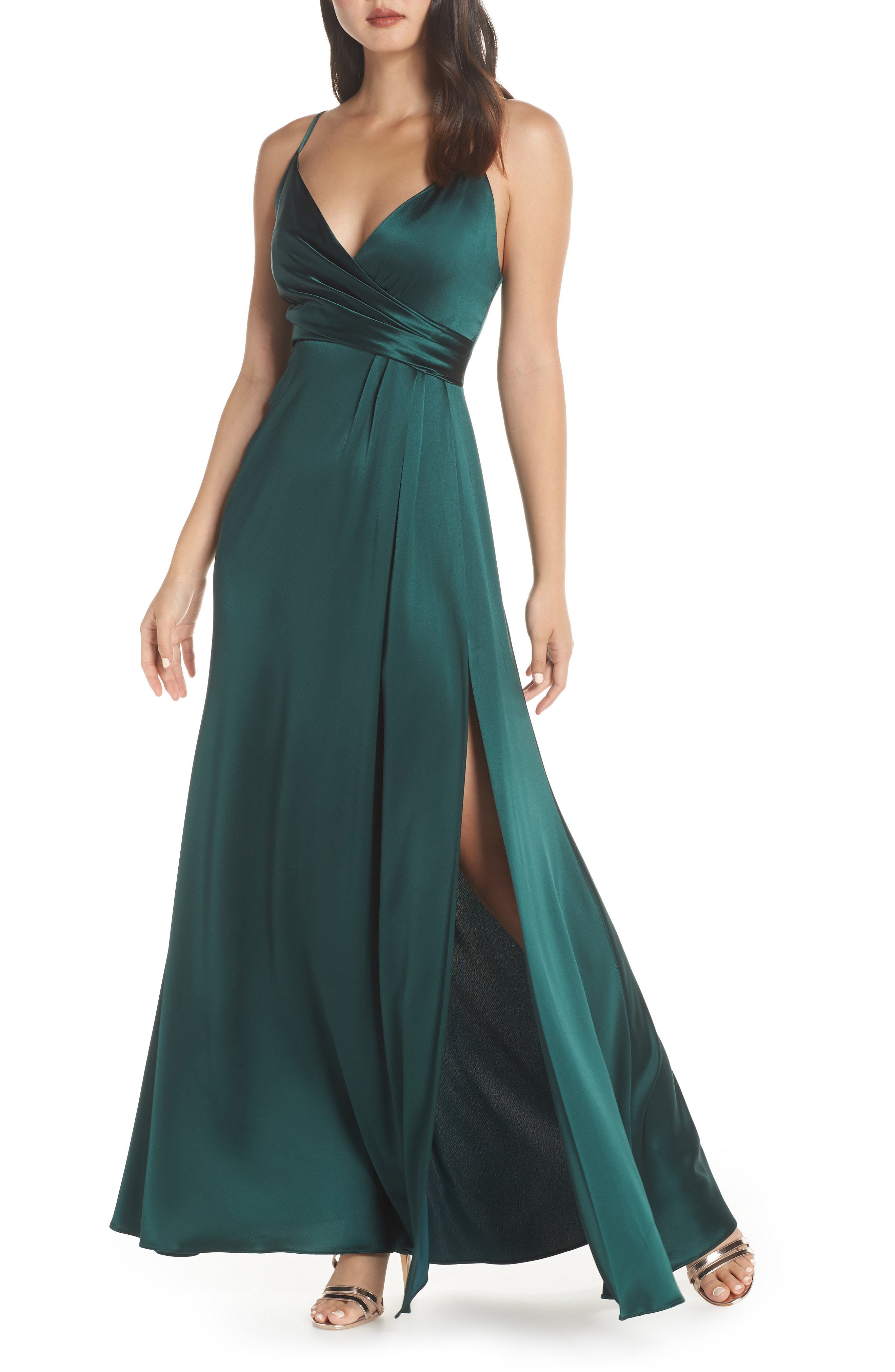 Jill Jill Stuart Faux Wrap Satin Gown, $262 | Nordstrom | Lookastic