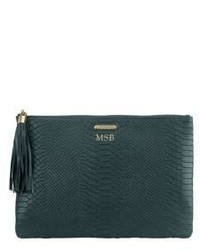 GiGi New York Personalized Uber Python Embossed Leather Clutch