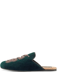 Gucci Lawrence Crystal Snake Mule Emerald