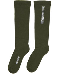 Rick Owens Green Logo Socks
