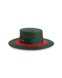 Dark Green Straw Hat