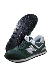 Dark Green Suede Athletic Shoes