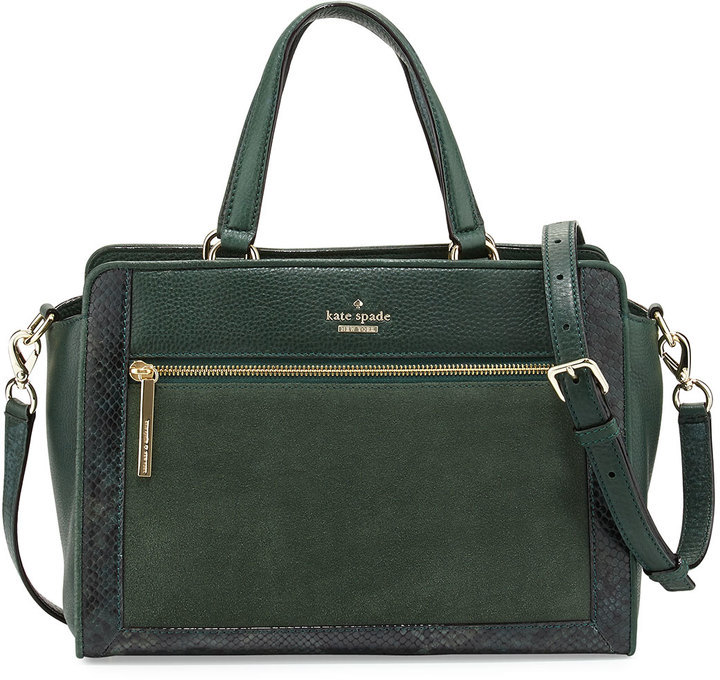 Kate Spade New York Chatham Lane Harlan Satchel Bag Forest Leaf, $398 |  Neiman Marcus | Lookastic