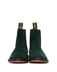 Lanvin Green Suede Chelsea Boots
