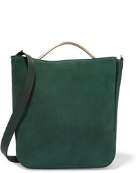 Dark Green Suede Crossbody Bag