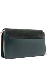 Chloé Faye Small Leather And Suede Shoulder Bag Forest Green